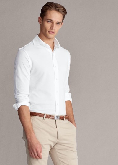 Men's Ralph Lauren Keaton Washed Piqué Shirts | 406583RGQ